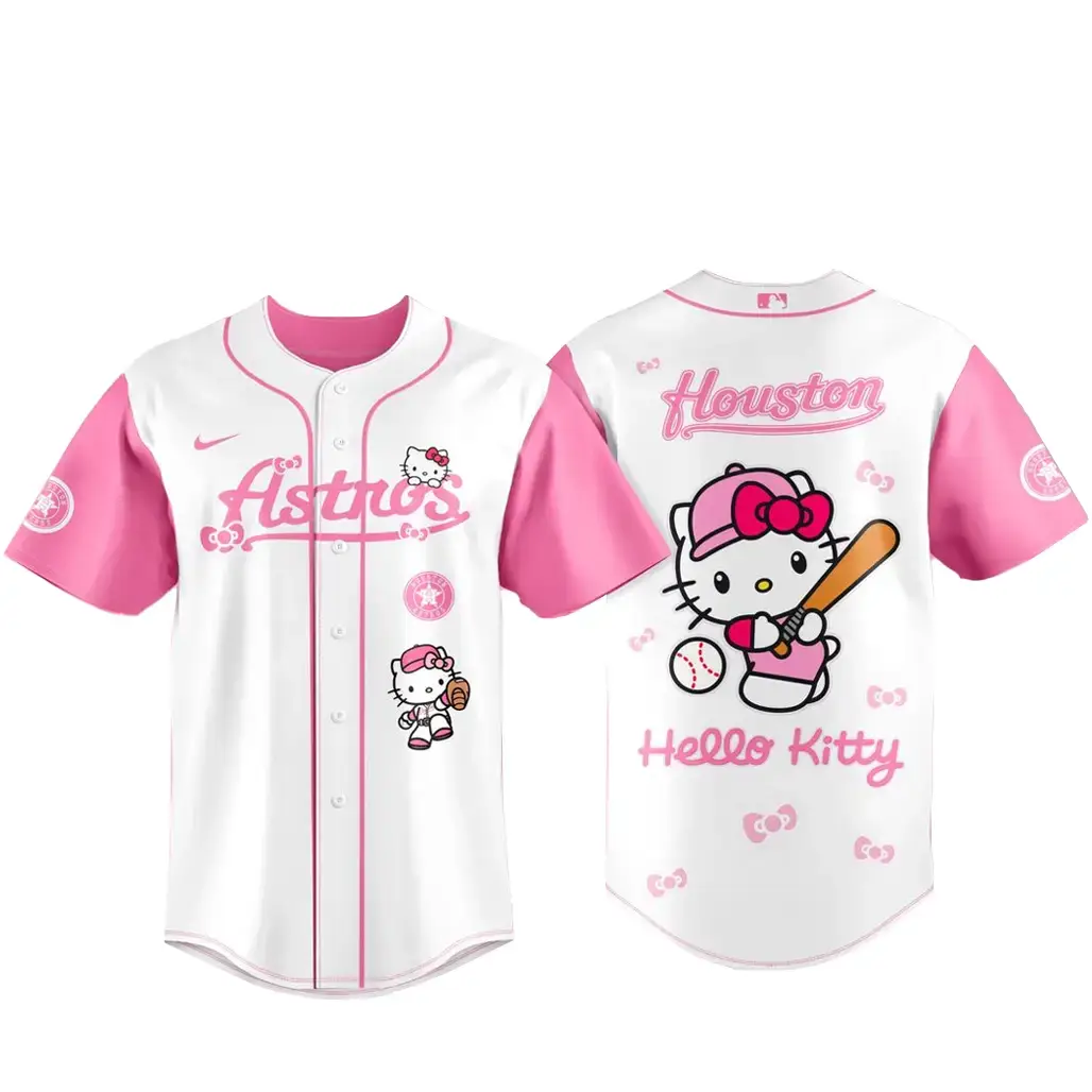 Houston Astros x Hello Kitty 2026 Pink Baseball Jersey Image