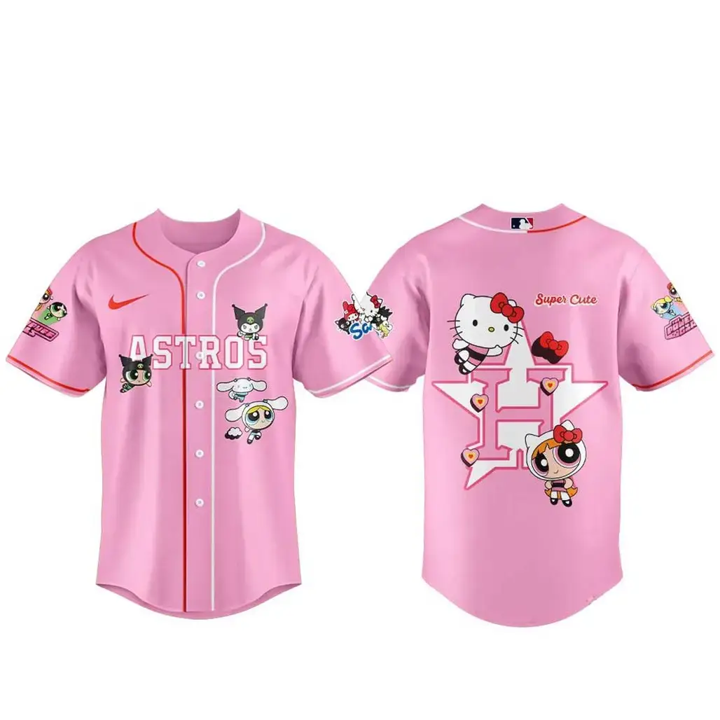 Houston Astros x Hello Kitty and Friends and The Powerpuff Girls 2026 Baseball Jersey Image
