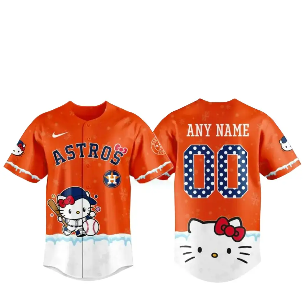 Houston Astros x Hello Kitty Night Custom Name and Number Baseball Jersey Image