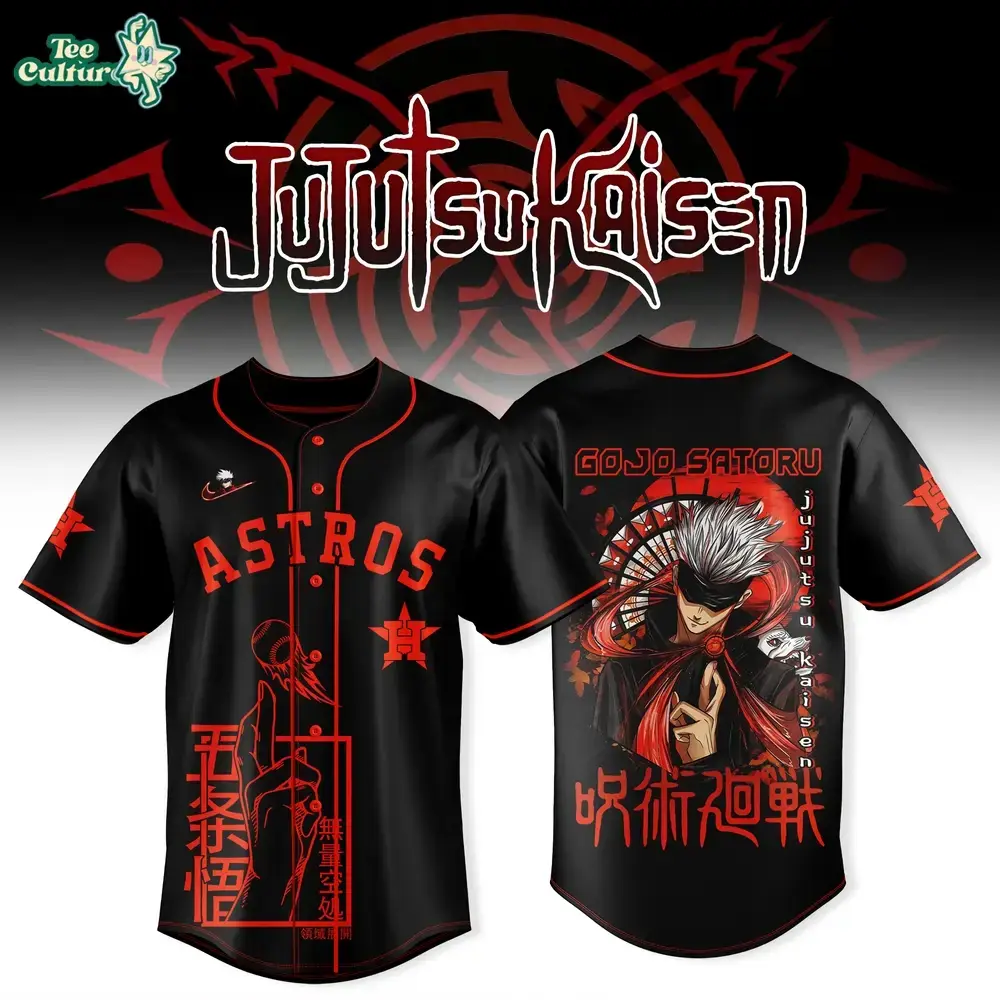 Houston Astros x JUJUTSU KAISEN Night Back GOJO Jersey Image