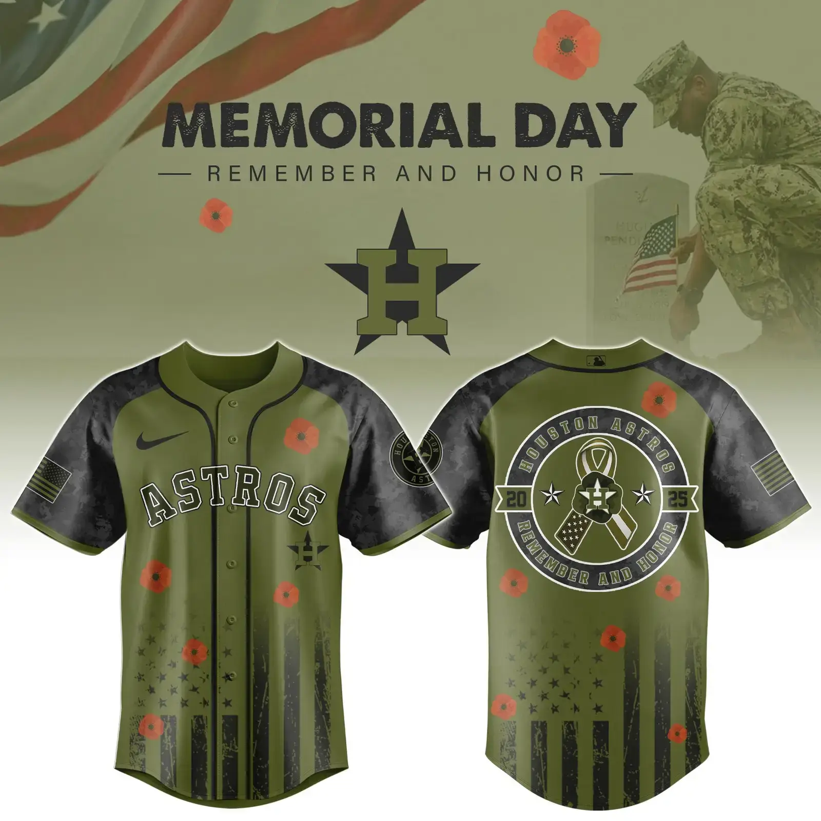 Houston Astros x Memorial Day Edition Jersey 2025 Houston Astros Merch Image