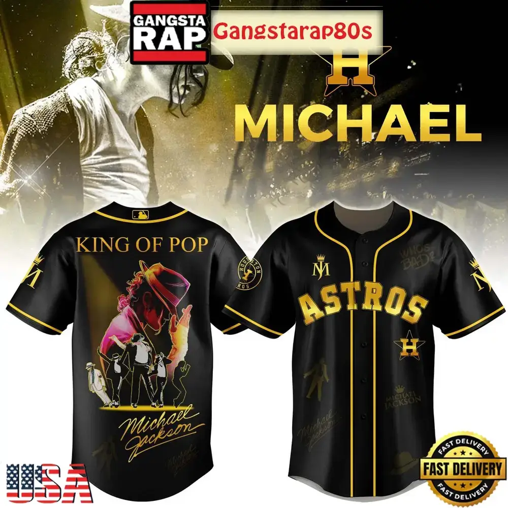 Houston Astros x Michael Jackson King Of Pop Baseball Jersey Image