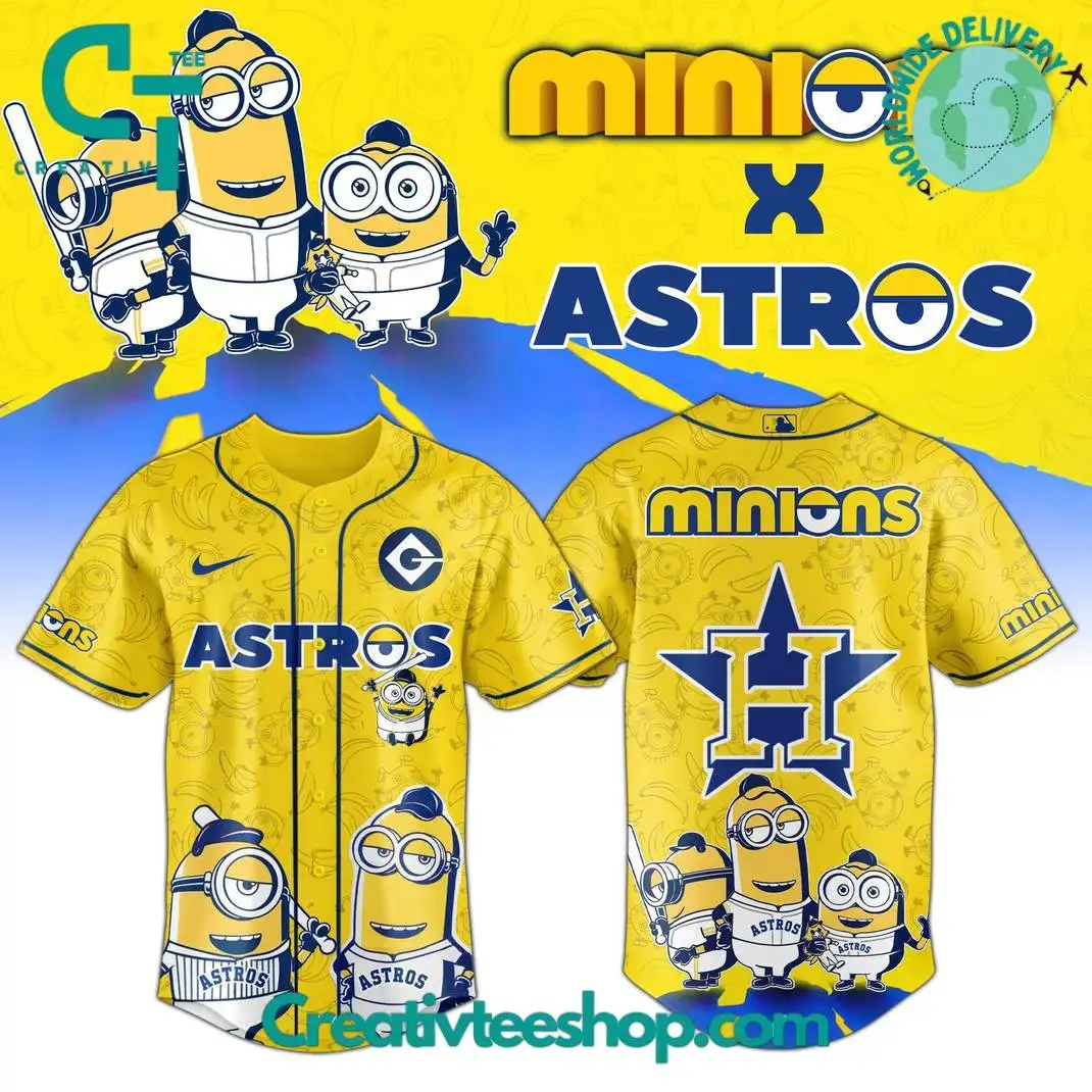 Houston Astros X Minions Exclusive Baseball Jersey Image