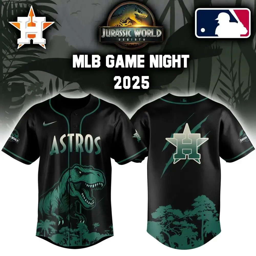 Houston Astros X Mlb Jurassic World Custom Baseball Jersey Image