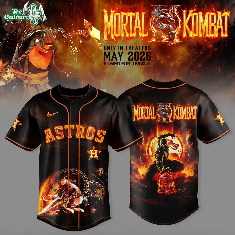 Houston Astros x Mortal Kombat II Scorpion 2026 Special Edition Jersey Image