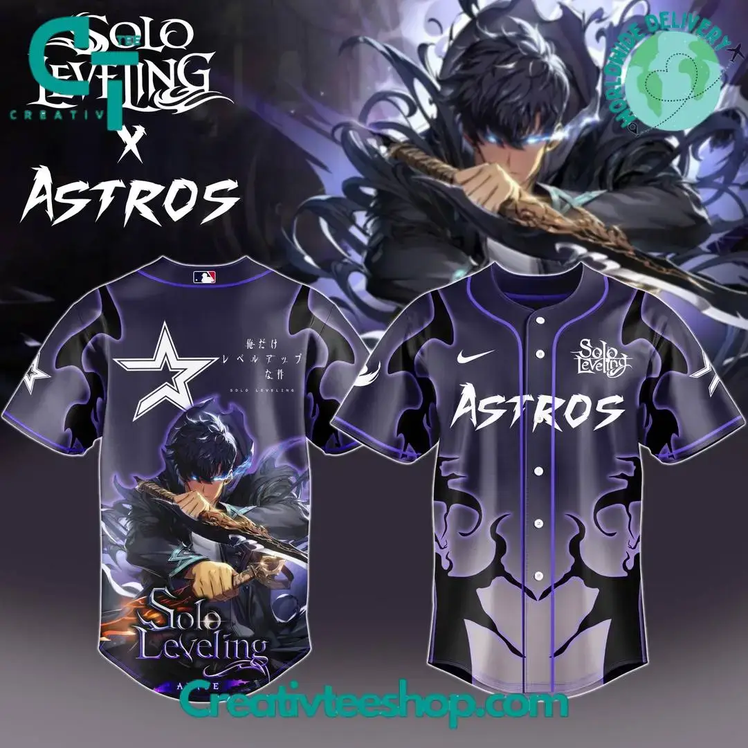 Houston Astros X Solo Leveling Exclusive Baseball Jersey Image