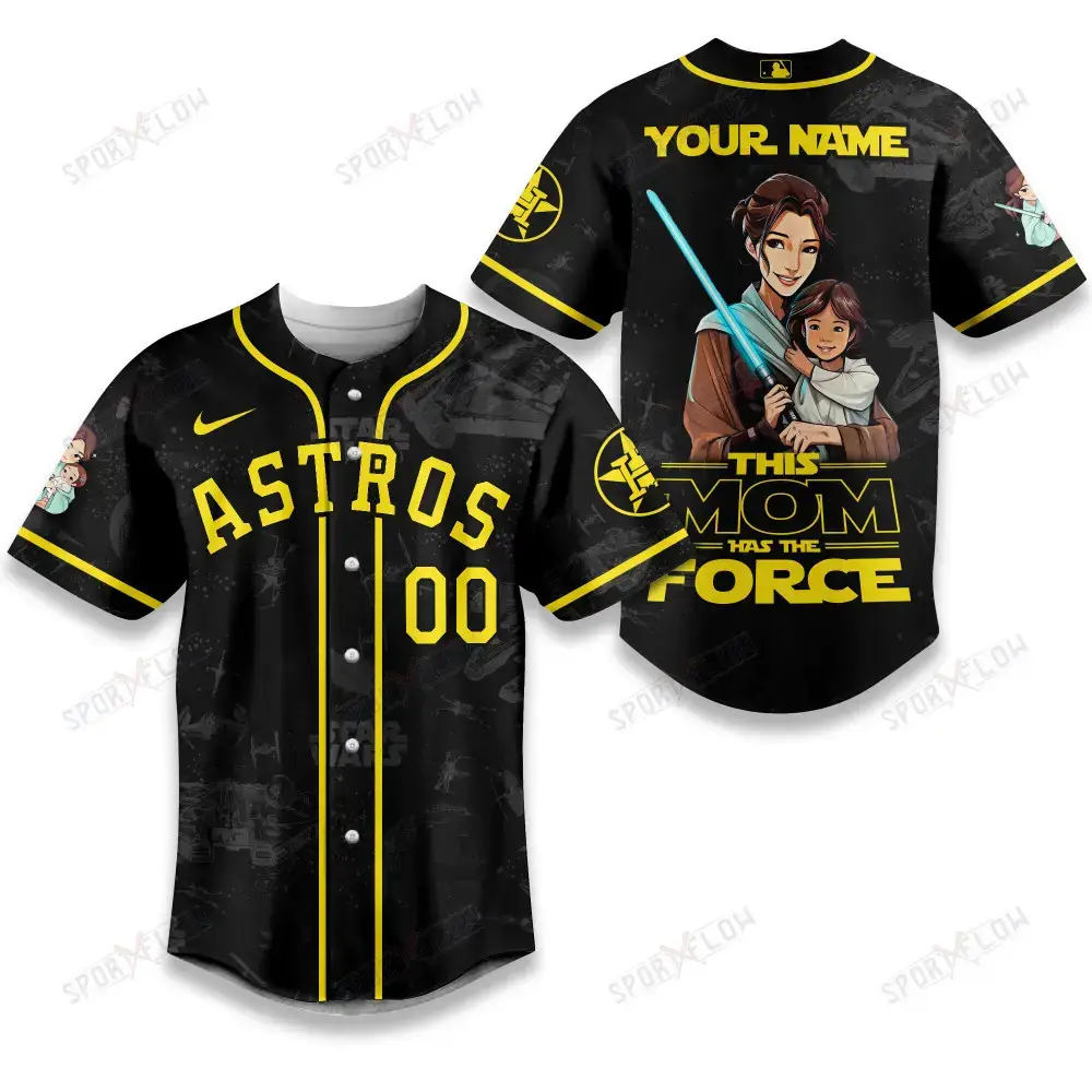 Houston Astros X Star Wars This Mom Has The Force Baseball Jersey Image