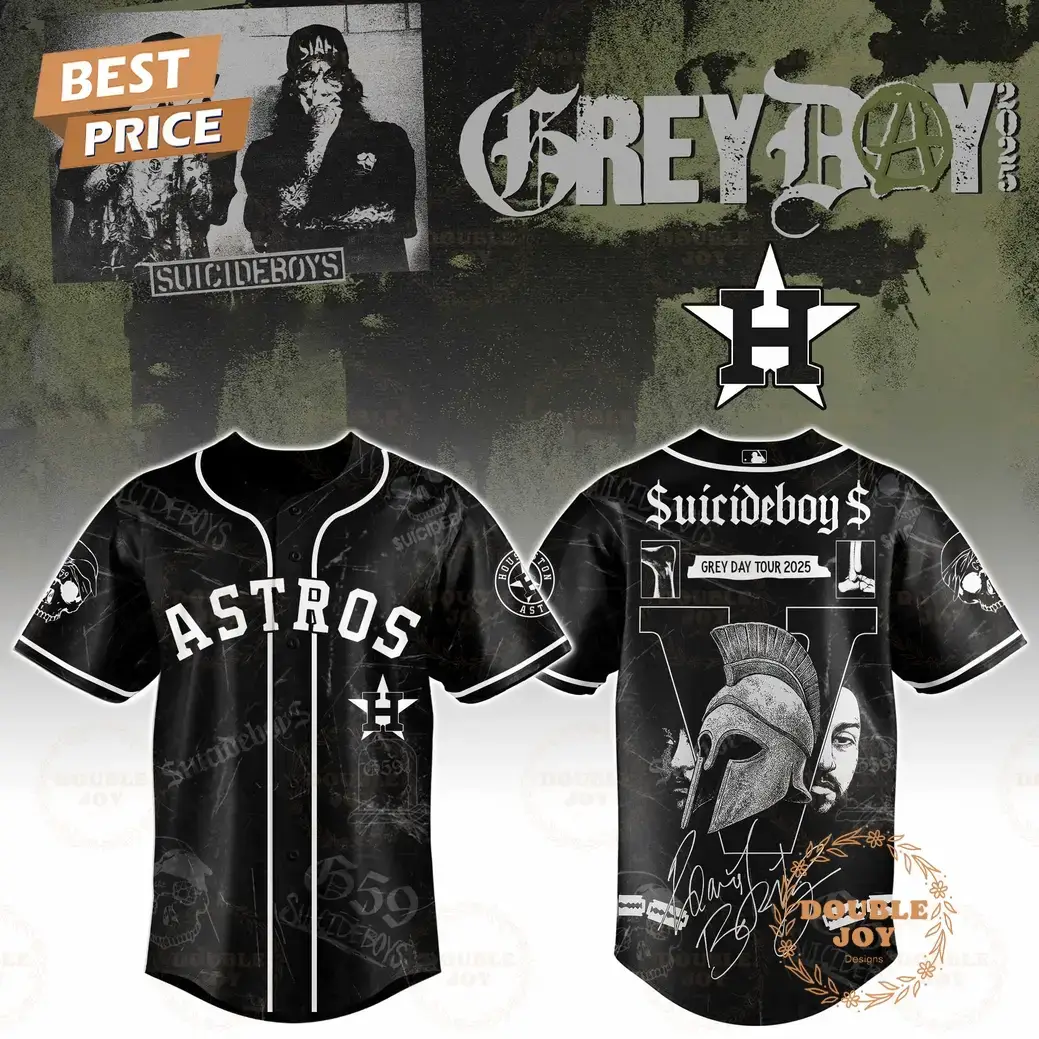 Houston Astros x Suicideboys Grey Day Tour Limited Edition 2025 Baseball Jersey Image