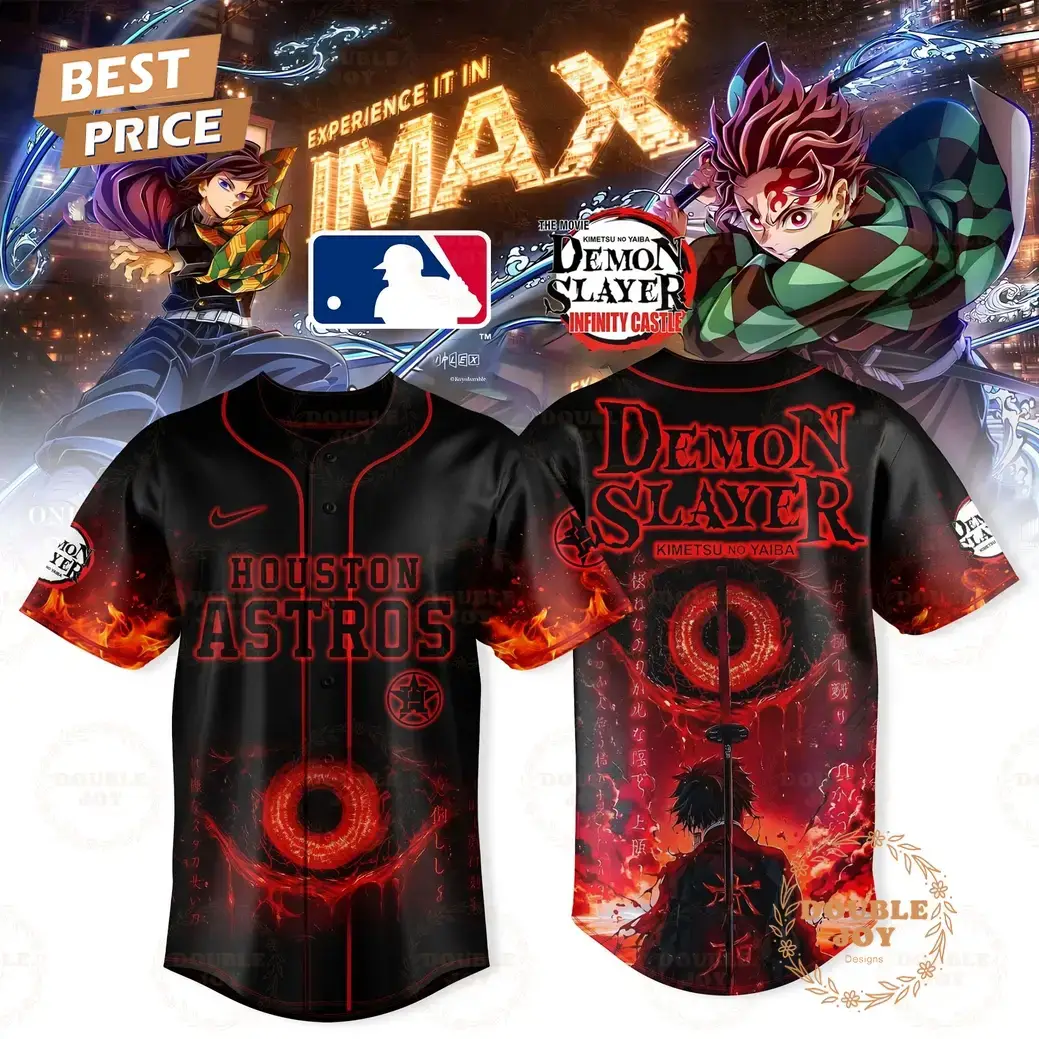 Houston Astros x The Movie 2025 Demon Slayer Infinity Castle Special Edition Baseball Jersey Image