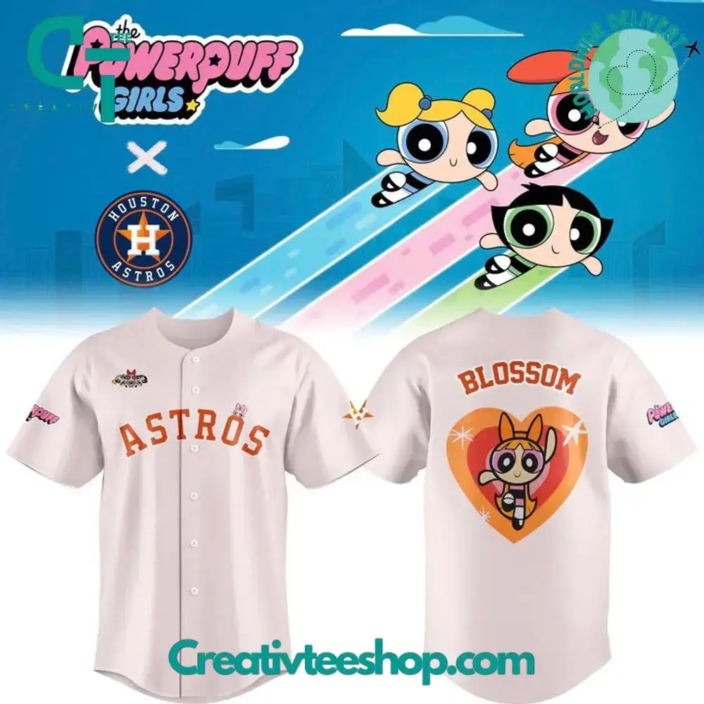 Houston Astros X The Powerpuff Girls Baseball Jersey Image