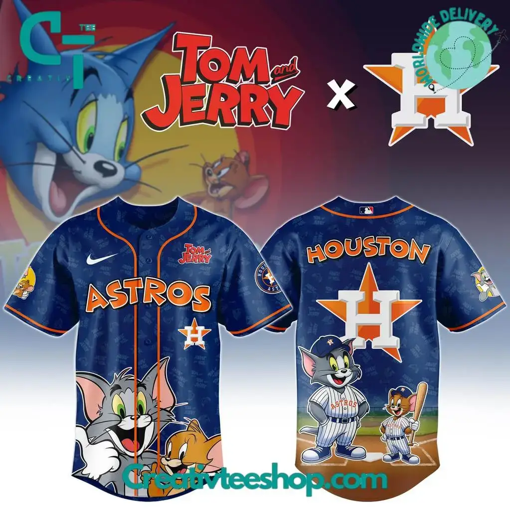 Houston Astros X Tom & Jerry Special Baseball Jersey Image