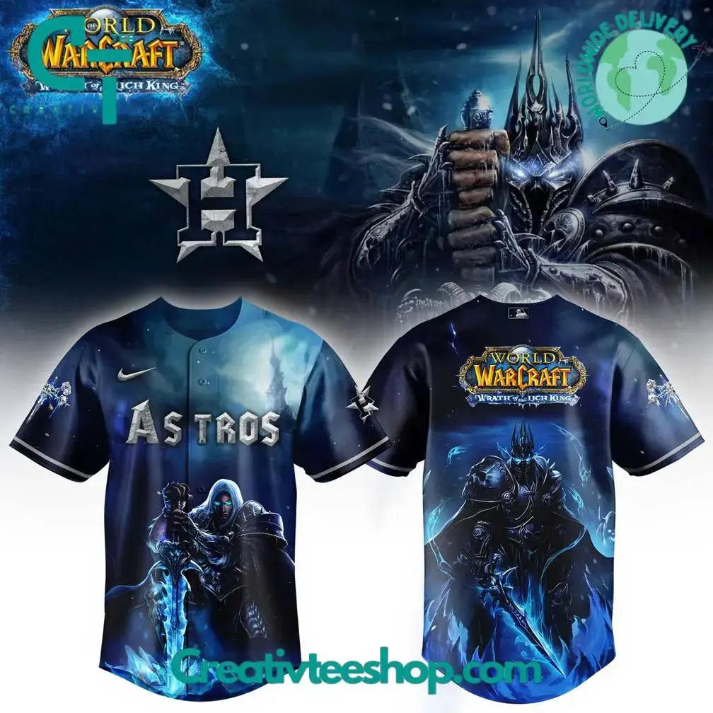 Houston Astros X Warcraft Wrath Of The Lich King Baseball Jersey Image