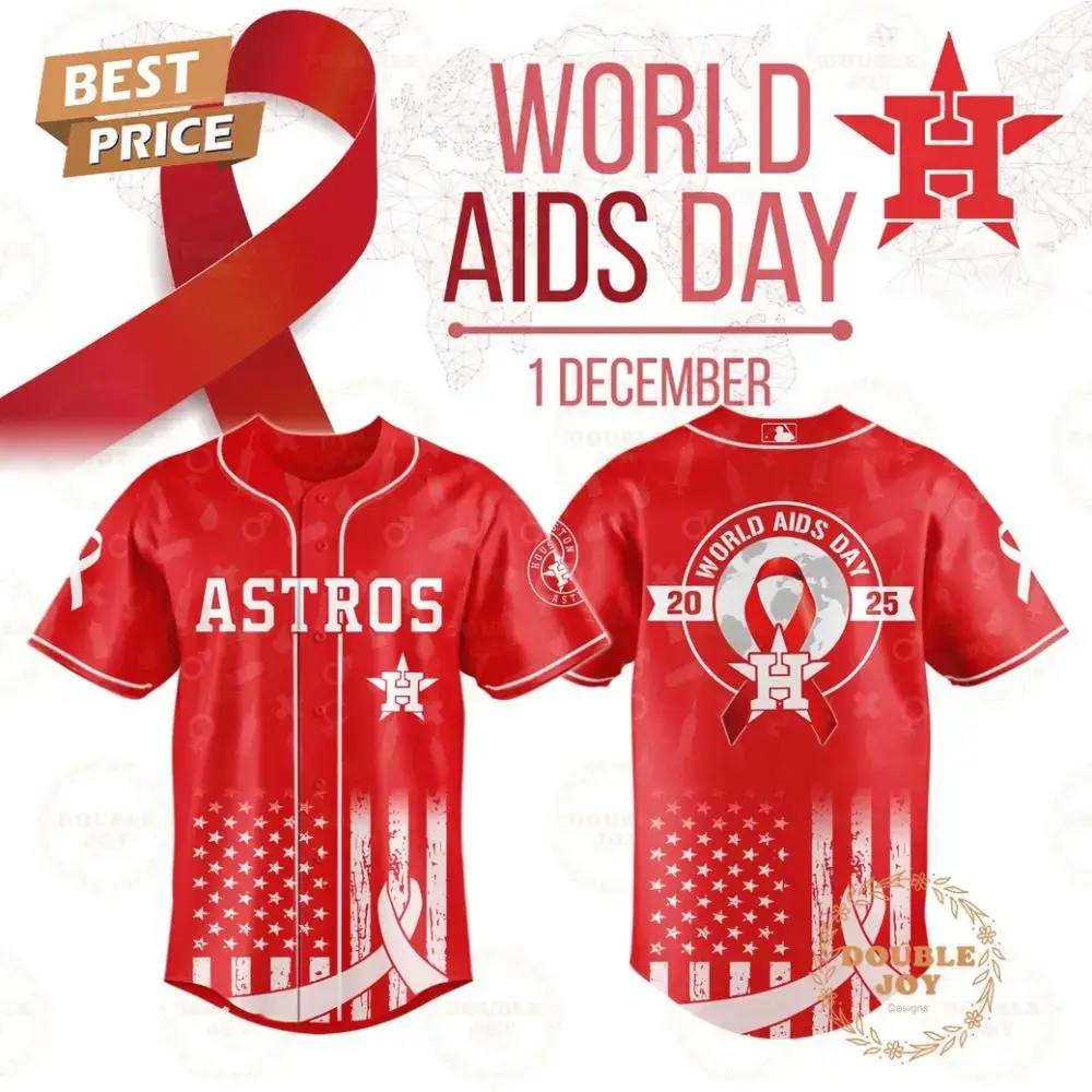 Houston Astros X World Aids Day Special Edition Baseball Jersey Image