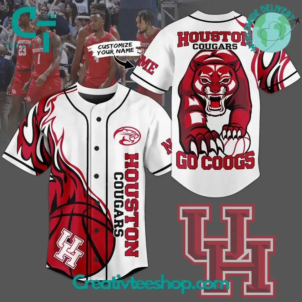 Houston Cougars Go Coogs Baseball Jersey Image