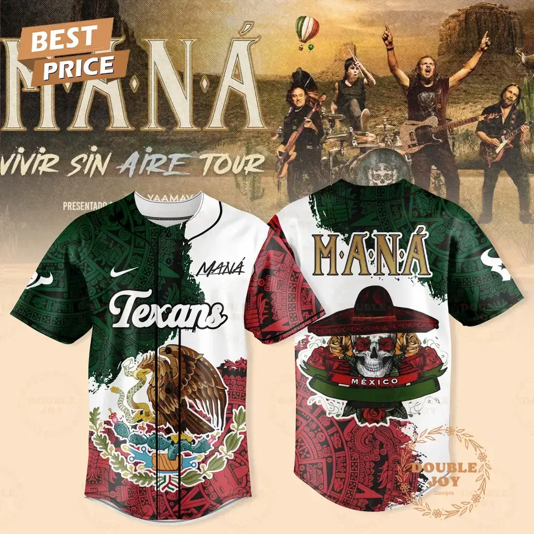 Houston Texans x MANÁ Vivir Sin Aire Tour 2025 Baseball Jersey Image