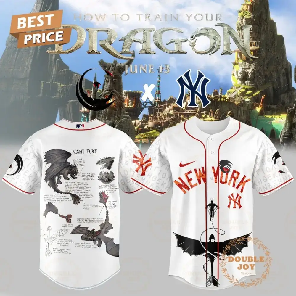 How To Train Your Dragon New York Yankees 2025 "Night Fury" Limited Edition Baseball Jersey Image