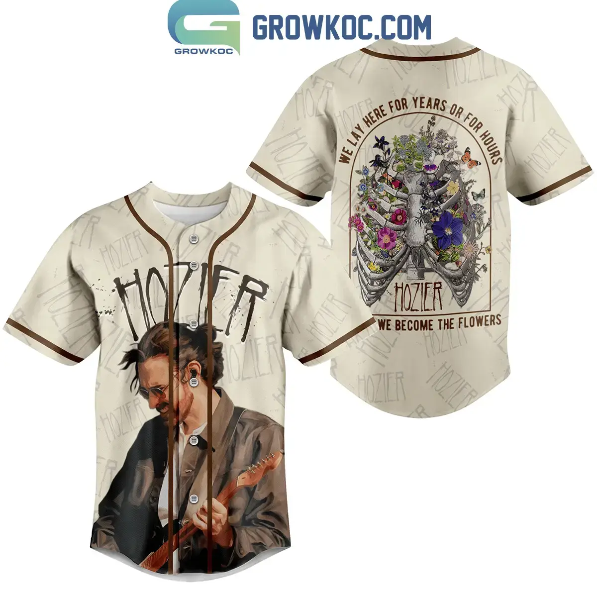 Hozier We Lay Here For Year Or For Hours So Long We Become The Flowers Personalized Baseball Jersey Image