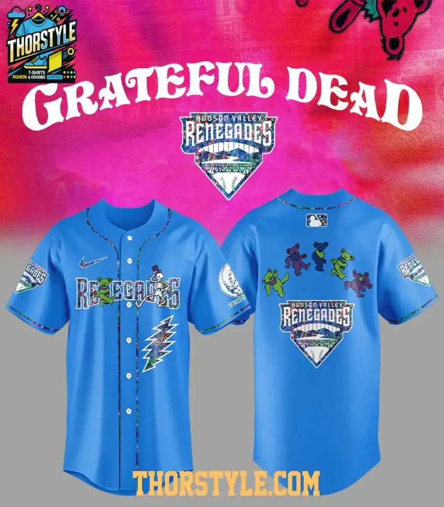 Hudson Valley Renegades Grateful Dead 60Th Anniversary 2025 Baseball Jersey Image