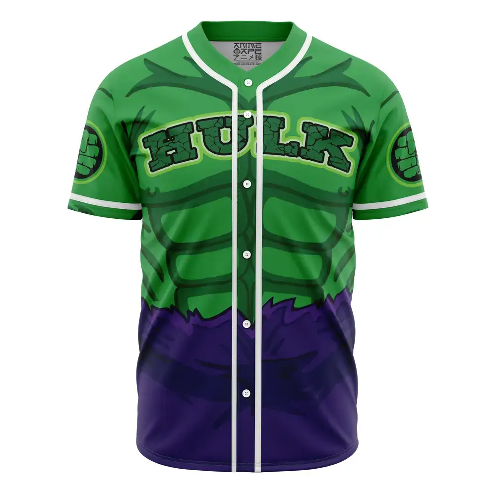Hulk-Themed Muscle Design Baseball Jersey – Unleash Your Inner Hero! Image