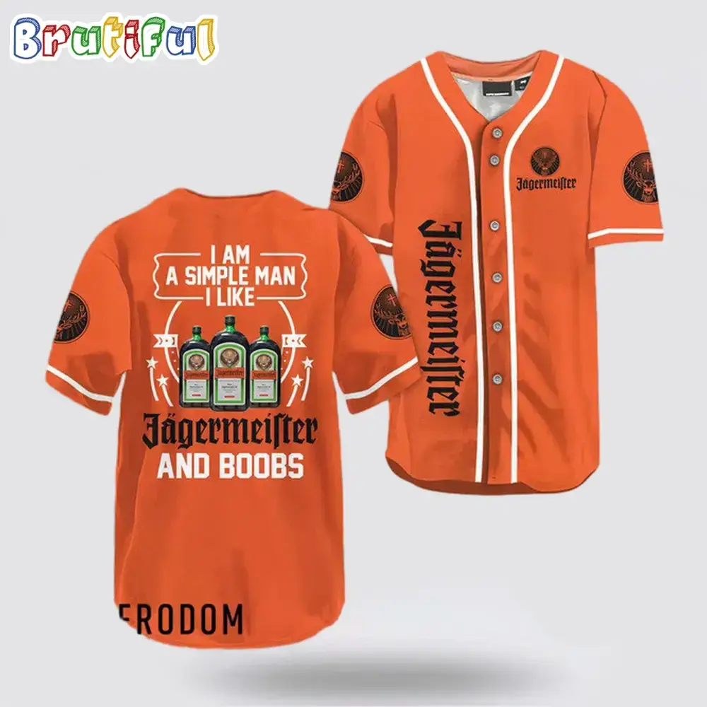 I Like Jagermeister And Boobs Baseball Jersey Image