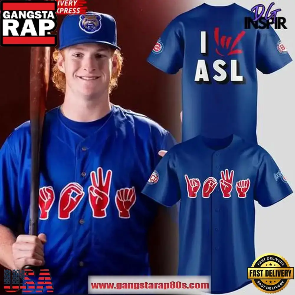I Love ASL American Sign Language Special Baseball Jersey Shirt Image