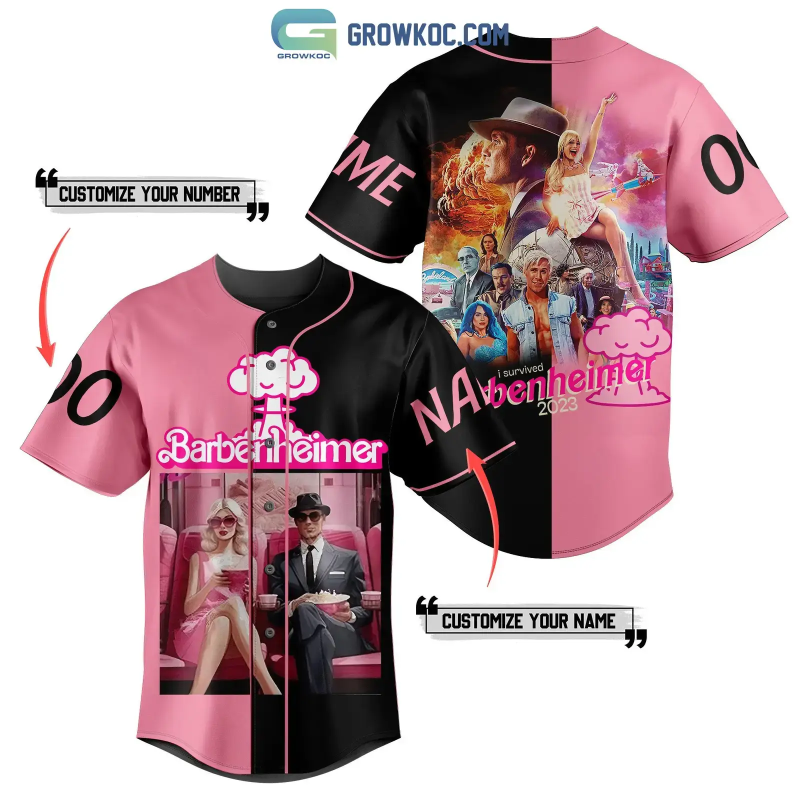 I Survived Barbenheimer 2023 Personalized Baseball Jersey Image