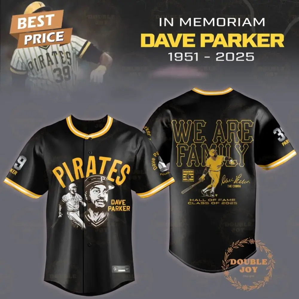 In Memoriam Dave Parker X Pittsburgh Pirates 1951-2025, We Are Family Baseball Jersey - Black Image