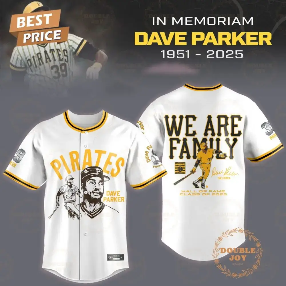 In Memoriam Dave Parker X Pittsburgh Pirates 1951-2025, We Are Family Baseball Jersey - White Image
