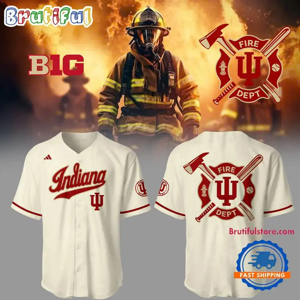 Indiana Hoosiers Baseball x Firefighter Appreciation Night 3D Print Jersey Image