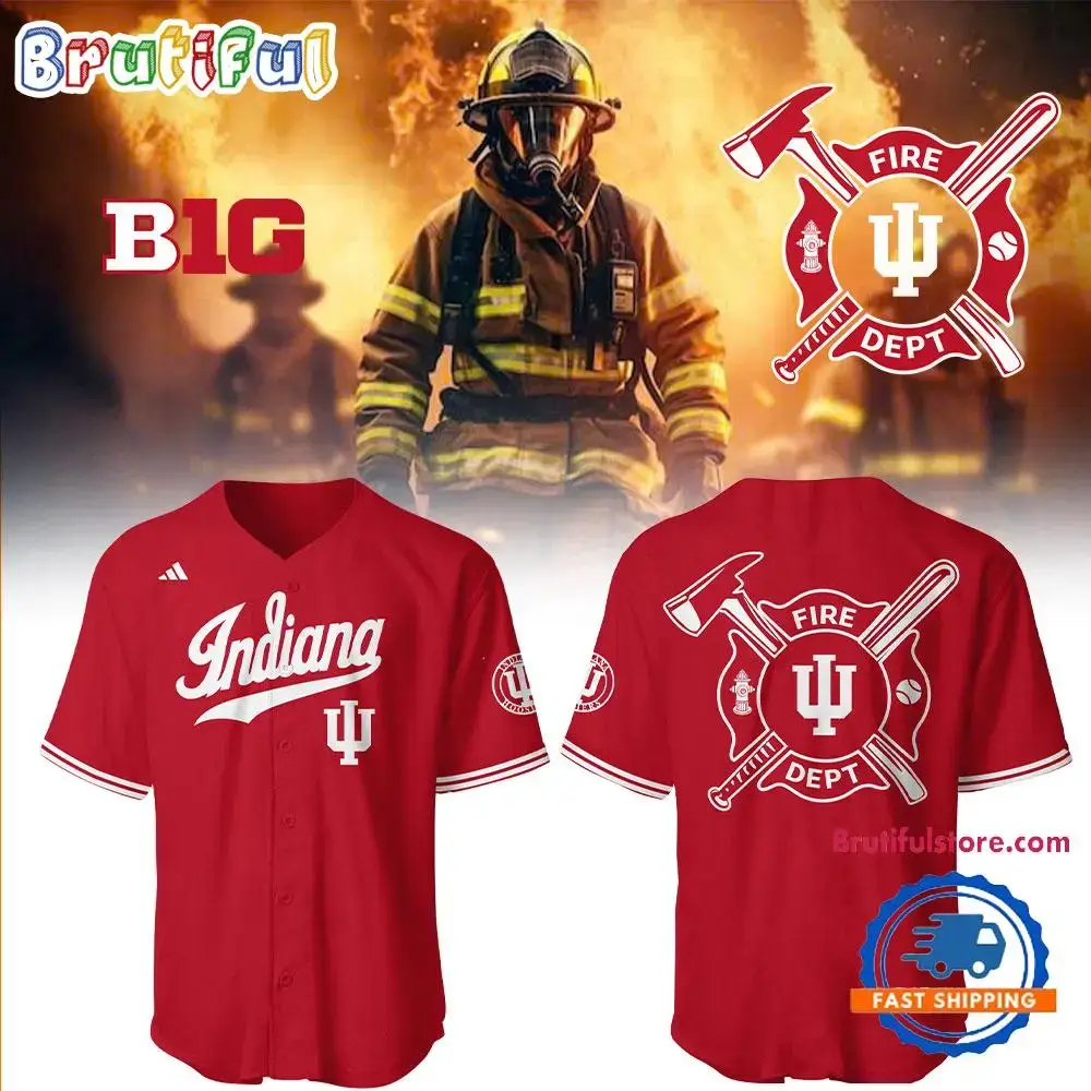 Indiana Hoosiers Baseball x Firefighter Appreciation Night Red Jersey Image