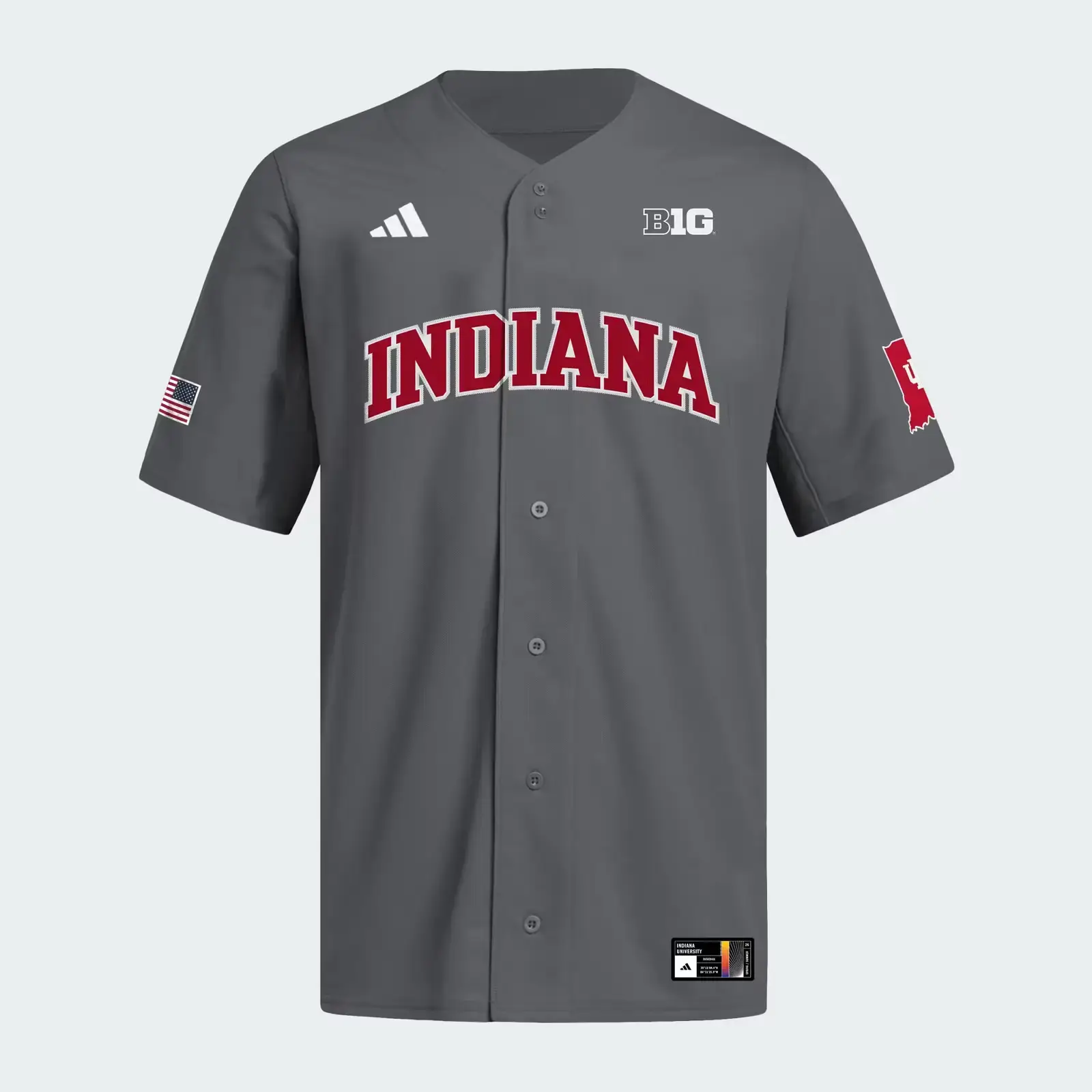 Indiana Hoosiers Dark Grey Baseball Jersey Image