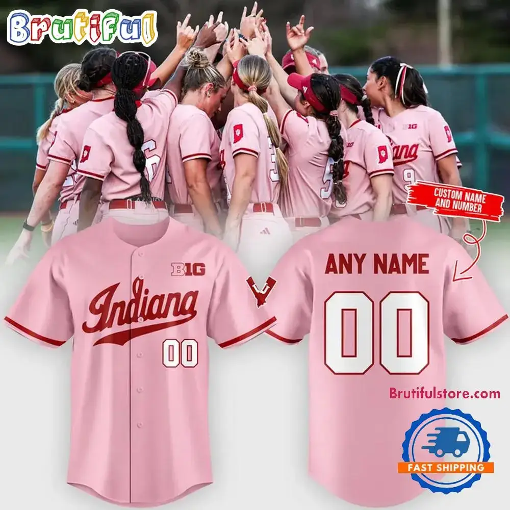 Indiana Hoosiers Softball Pink Uniform 2026 Limited Edition Baseball Jersey Image