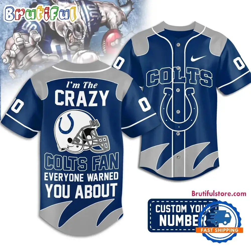 Indianapolis Colts 2026 NFL Crazy Football Fan Personalized Jersey Shirt Image