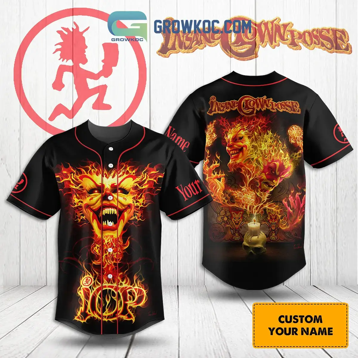 Insane Clown Posse In Fire Personalized Baseball Jersey Image
