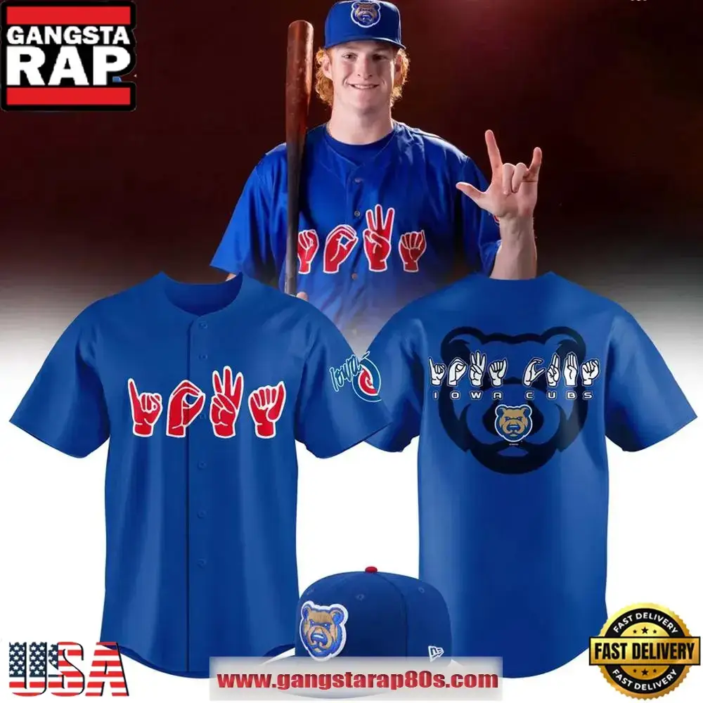 Iowa Cubs American Sign Language Night Limited Edition Baseball Jersey Shirt Image