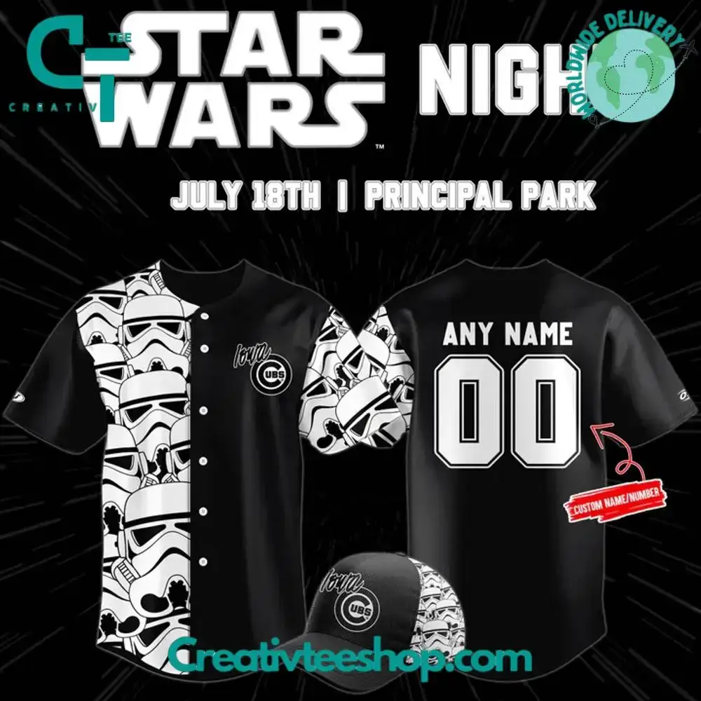 Iowa Cubs Star Wars Night Special Baseball Jersey Image