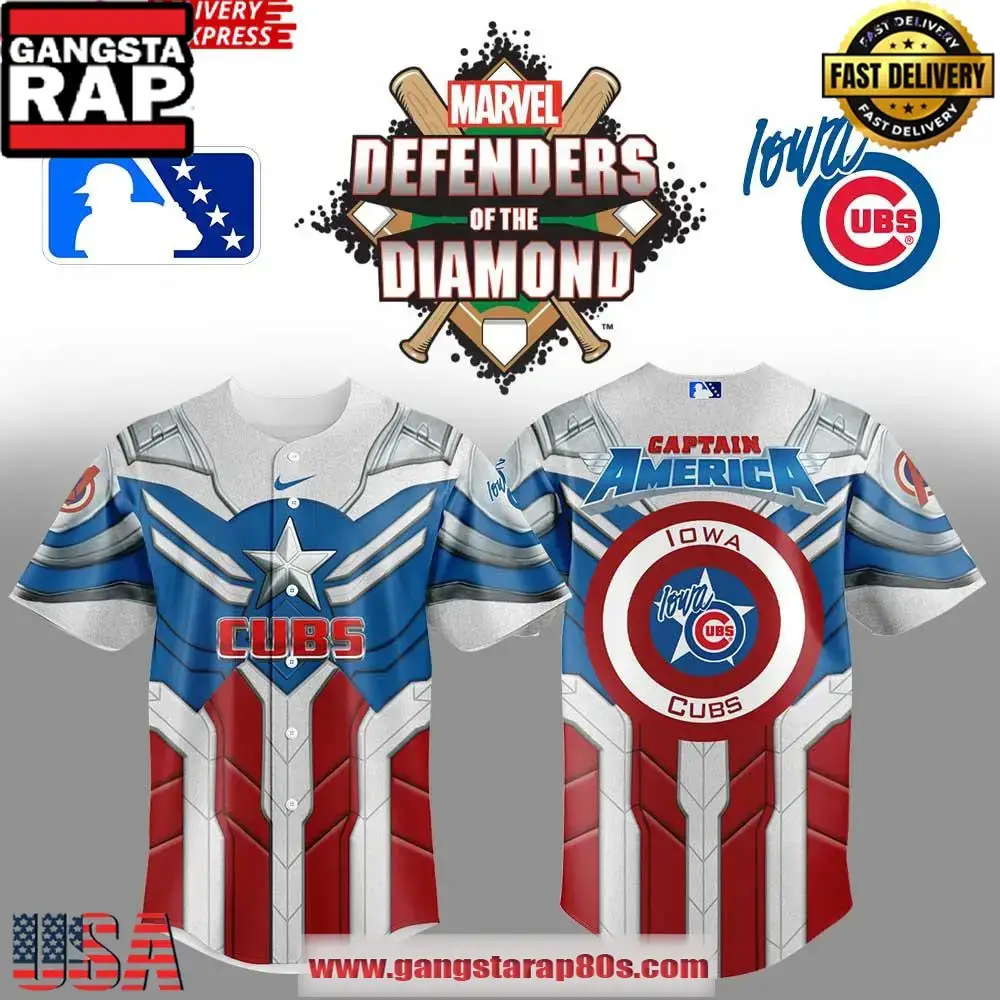 Iowa Cubs x Captain America Limited Edition Baseball Jersey Shirt Image