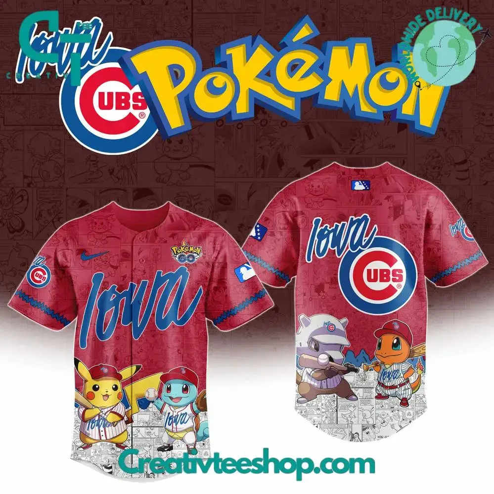 Iowa Cubs X Pokemon Go Special Baseball Jersey Image