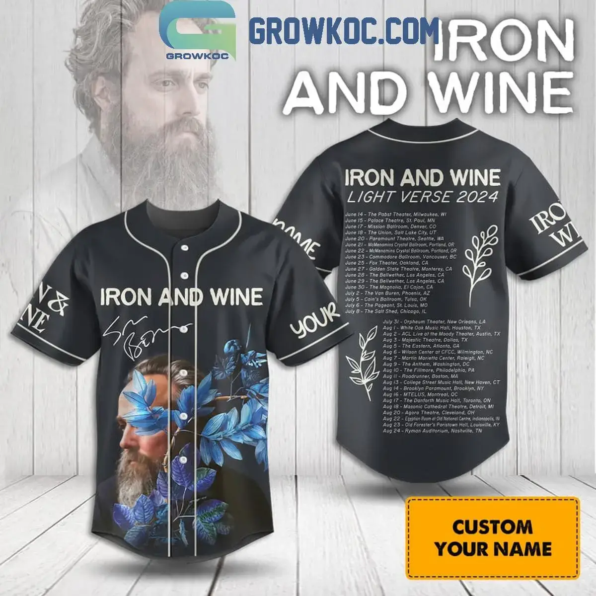 Iron And Wine Light Verse 2024 Personalized Baseball Jersey Image