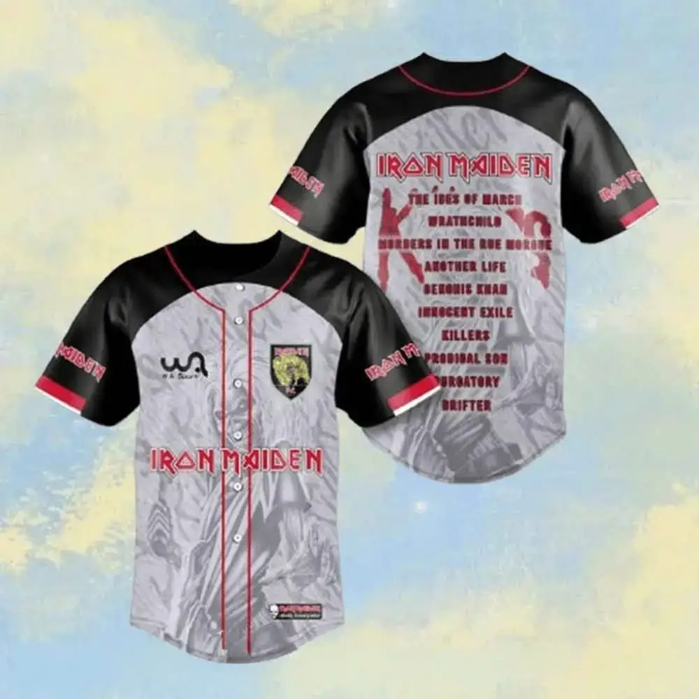 Iron Maiden Killers Tracklist Graphic Baseball Jersey Iron Maiden Merch Gifts For Fans Image