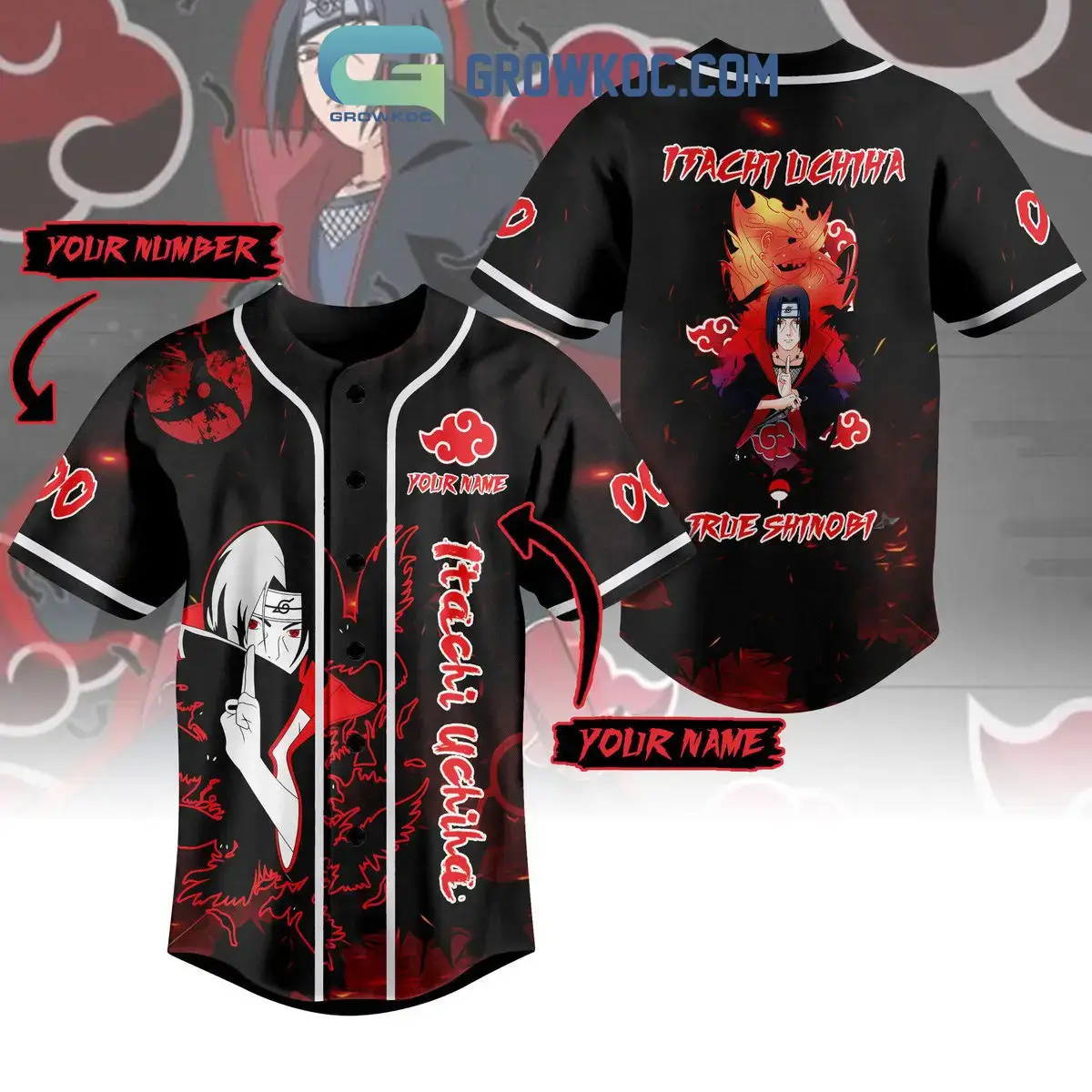 Itachi Uchiha True Shinobi Personalized Baseball Jersey Image