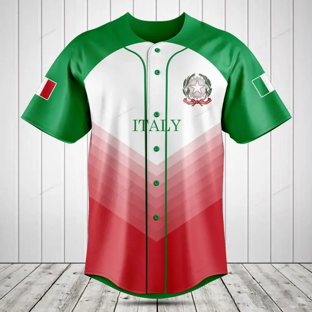 Italy Pride Baseball Jersey – Stylish Italian Flag Sportswear For Fans Image