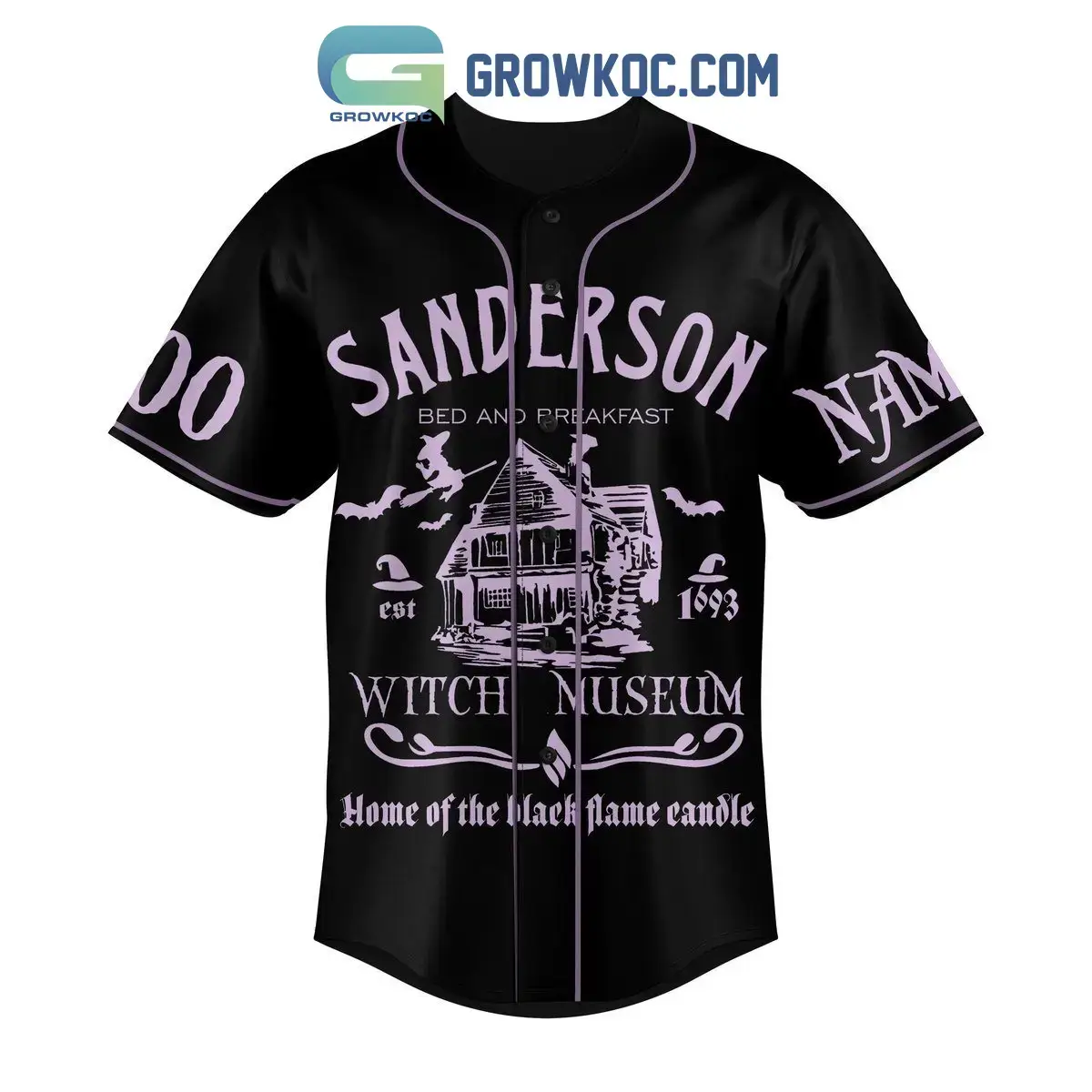 It's Just A Bunch Of Hocus Pocus Sanderson Bed And Breakfast Personalized Baseball Jersey Image