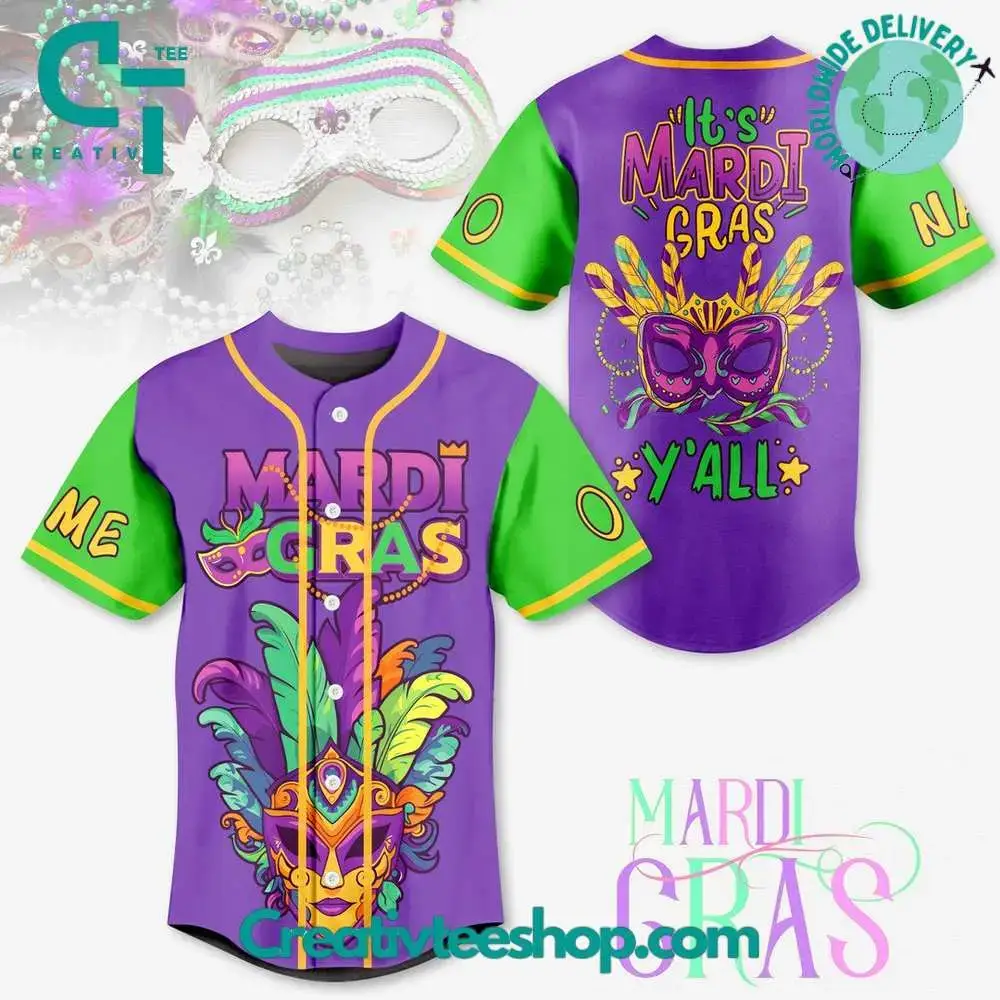 It'S Mardi Gras Y'All Baseball Jersey Image