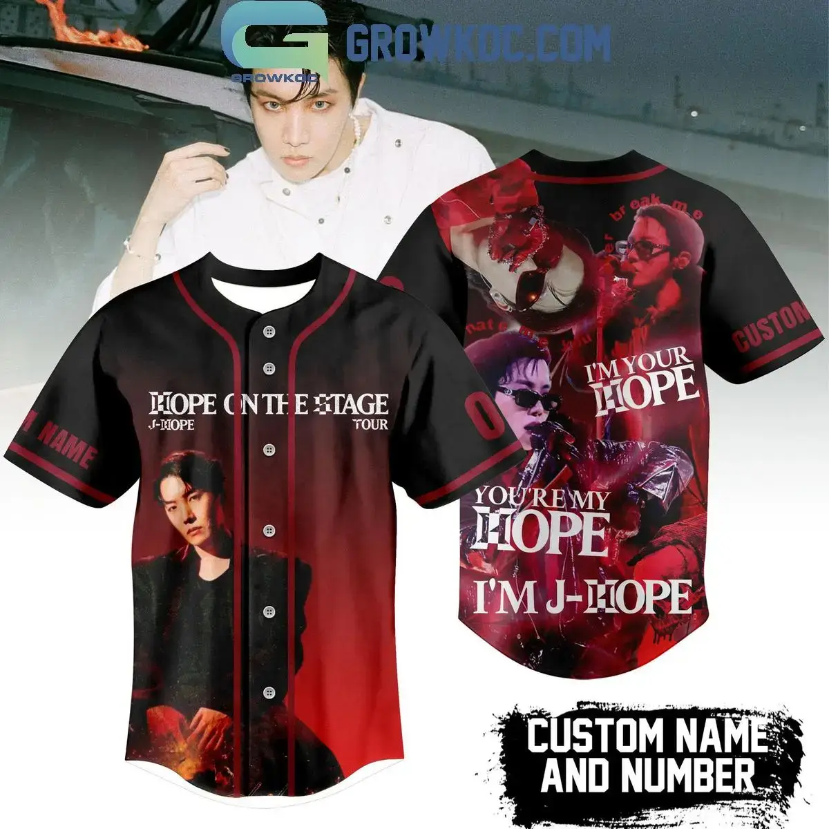 J Hope On The Stage Tour 2025 Personalized Baseball Jersey Image