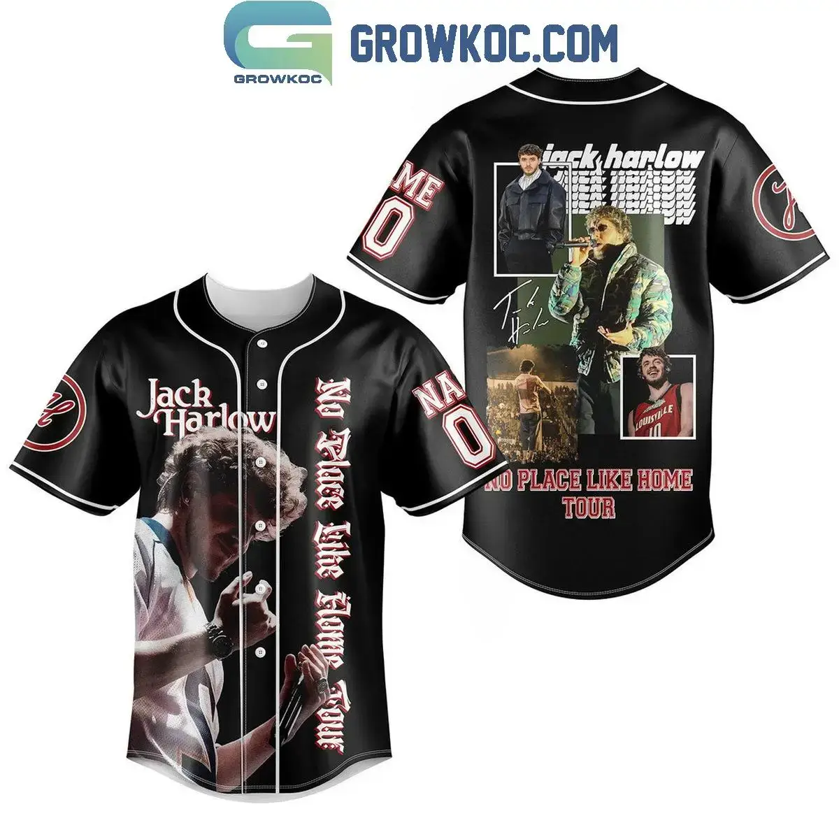Jack Harlow No Place Like Home 2024 Tour Personalized Baseball Jersey Image