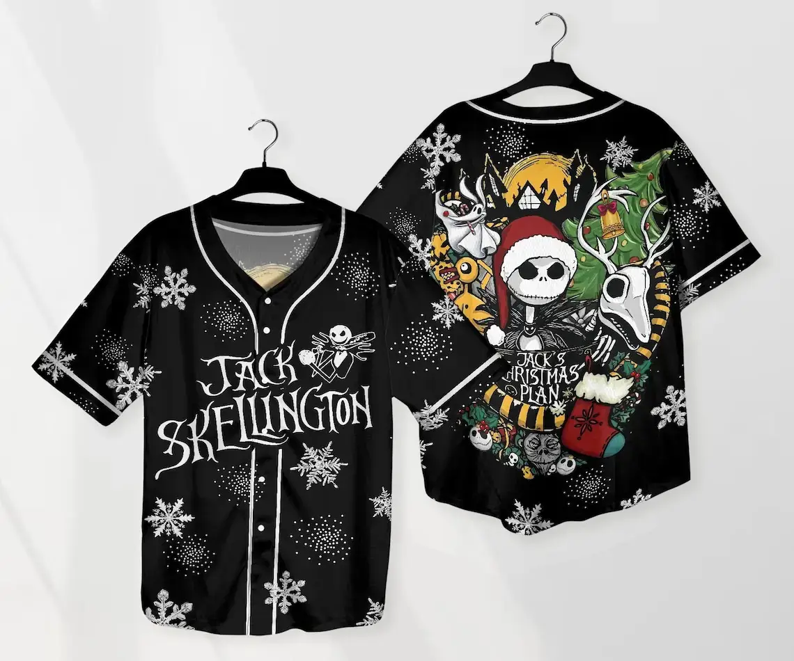 Jack Skellington Baseball Jersey - Holiday Nightmare Before Christmas Unisex Shirt Image