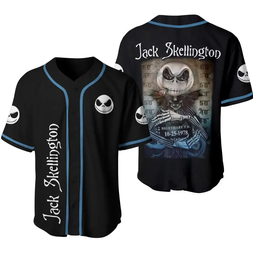 Jack Skellington Baseball Jersey - Nightmare Before Christmas Fan Apparel Image