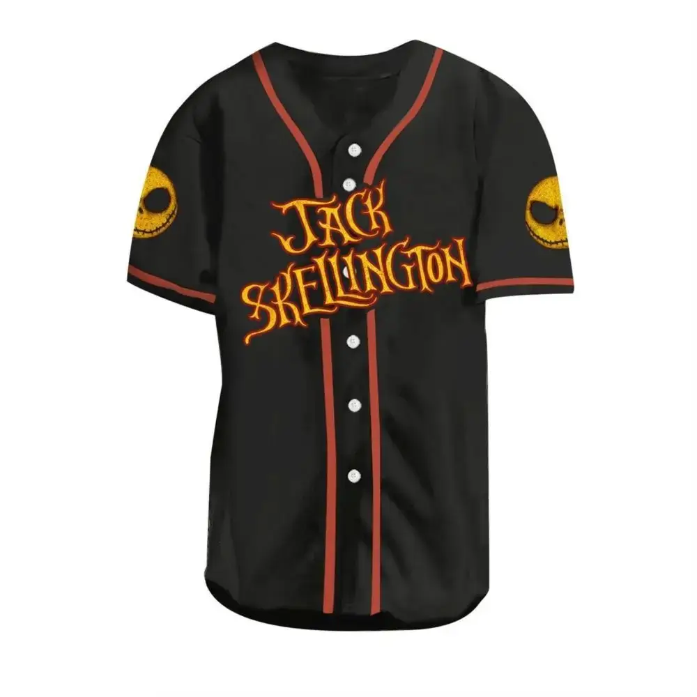 Jack Skellington Baseball Jersey - Stylish Halloween Themed Shirt For Fans – Unisex, Comfortable Fit Image