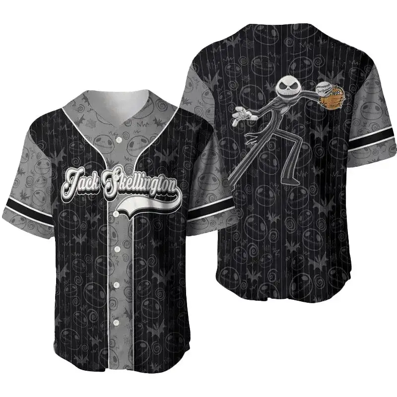 Jack Skellington Baseball Jersey - Stylish Nightmare Before Christmas Fan Apparel Image